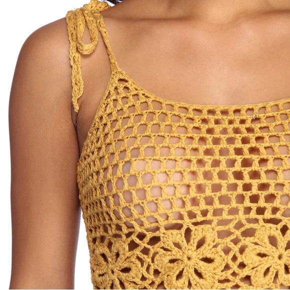 Yellow Crotchet Crop Top - Picture 7 of 7